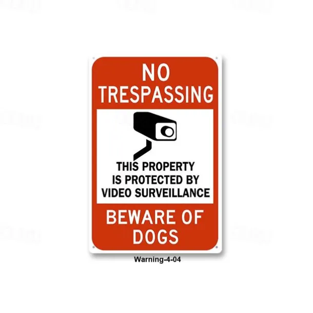 1pc Warning Metal Tin Sign No Trespassing Signs Private Property, Metal 24 Hour Video Surveillance Signs Security Camera Sign For Home Outdoor Property Yard Business Driveway Alert 20x30cm/8''x12''