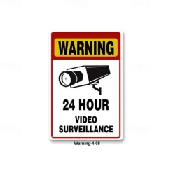 1pc Warning Metal Tin Sign No Trespassing Signs Private Property, Metal 24 Hour Video Surveillance Signs Security Camera Sign For Home Outdoor Property Yard Business Driveway Alert 20x30cm/8''x12''