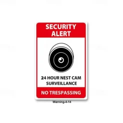 1pc Warning Metal Tin Sign No Trespassing Signs Private Property, Metal 24 Hour Video Surveillance Signs Security Camera Sign For Home Outdoor Property Yard Business Driveway Alert 20x30cm/8''x12''