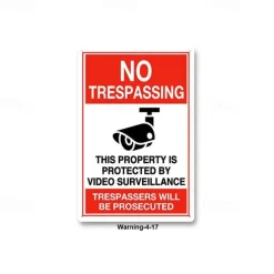 1pc Warning Metal Tin Sign No Trespassing Signs Private Property, Metal 24 Hour Video Surveillance Signs Security Camera Sign For Home Outdoor Property Yard Business Driveway Alert 20x30cm/8''x12''