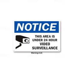 1pc Warning Metal Tin Sign No Trespassing Signs Private Property, Metal 24 Hour Video Surveillance Signs Security Camera Sign For Home Outdoor Property Yard Business Driveway Alert 20x30cm/8''x12''