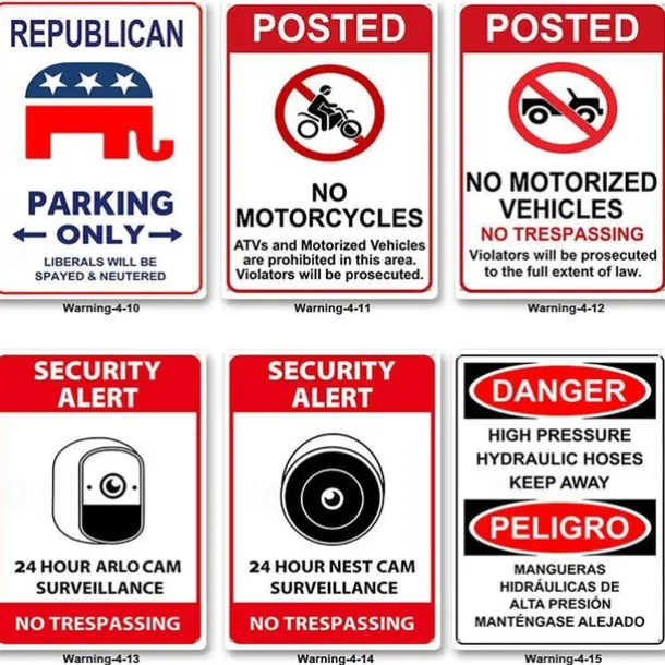 1pc Warning Metal Tin Sign No Trespassing Signs Private Property, Metal 24 Hour Video Surveillance Signs Security Camera Sign For Home Outdoor Property Yard Business Driveway Alert 20x30cm/8''x12''