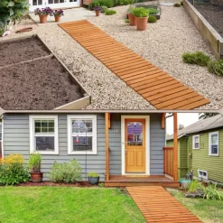 1pc Wooden Garden Pathway - 8ft, Non-Slip, Handmade, Decorative Walkway for Outdoor Patios, Gardens, Yards, Beach Boardwalks, Weddings & Parties, Christmas, Thanksgiving, Valentine'S Day