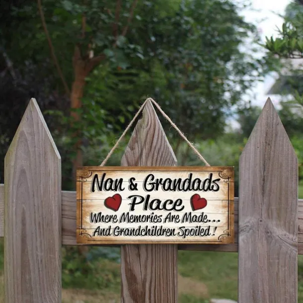 1pc Wooden Plaques With Sayings Nan And Grandads Place Sign Plaque Wall Hanging Sing Hanging Plaques Wall Decor For Home Room Garden Decor