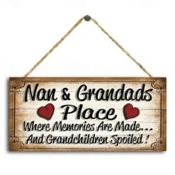 1pc Wooden Plaques With Sayings Nan And Grandads Place Sign Plaque Wall Hanging Sing Hanging Plaques Wall Decor For Home Room Garden Decor