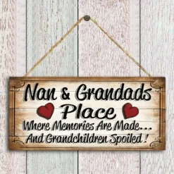 1pc Wooden Plaques With Sayings Nan And Grandads Place Sign Plaque Wall Hanging Sing Hanging Plaques Wall Decor For Home Room Garden Decor