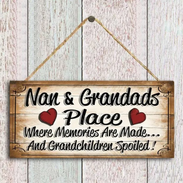 1pc Wooden Plaques With Sayings Nan And Grandads Place Sign Plaque Wall Hanging Sing Hanging Plaques Wall Decor For Home Room Garden Decor