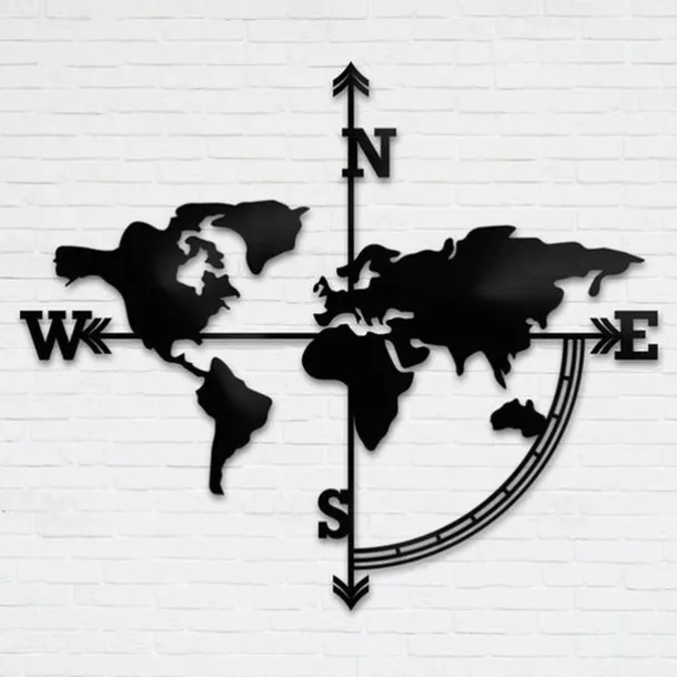 1pc World Map Metal Wall Art Outdoor Decor Rust Proof Wall Sculpture Ideal For Garden, Home, Farmhouse, Patio And Bedroom