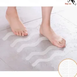 12pcs Anti Slip Strips S Wave-shaped Shower Non-slip Stickers Self-adhesive Waterproof Bath Safety Strip for Bathtub Shower Home