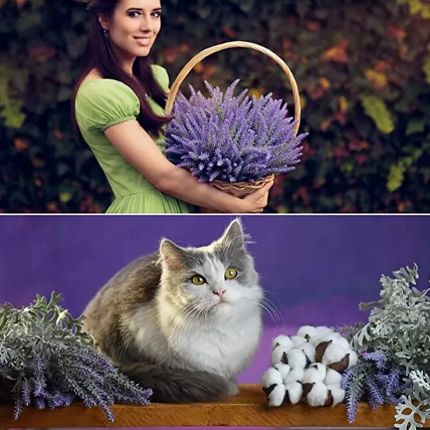 5Pcs Artificial Lavendars Flowers Home Decoration Outdoor Simulation Flowers Plants Decorations Flowers Bouquet Wedding Decoration