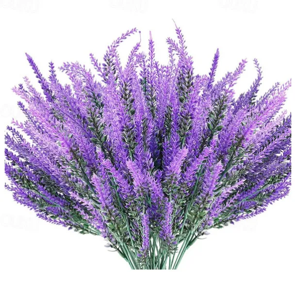 5Pcs Artificial Lavendars Flowers Home Decoration Outdoor Simulation Flowers Plants Decorations Flowers Bouquet Wedding Decoration