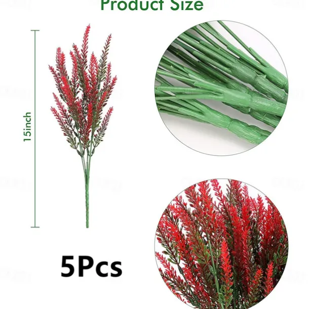 5Pcs Artificial Lavendars Flowers Home Decoration Outdoor Simulation Flowers Plants Decorations Flowers Bouquet Wedding Decoration