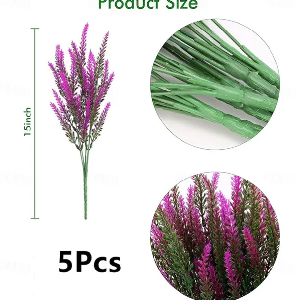 5Pcs Artificial Lavendars Flowers Home Decoration Outdoor Simulation Flowers Plants Decorations Flowers Bouquet Wedding Decoration