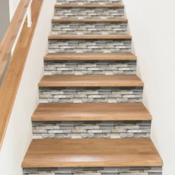 12pcs Artificial Stone Tile Wall Sticker 3D Vinyl Wallpaper Self Adhesive Floral Home Decor For Kitchen Bathroom 15*30cm