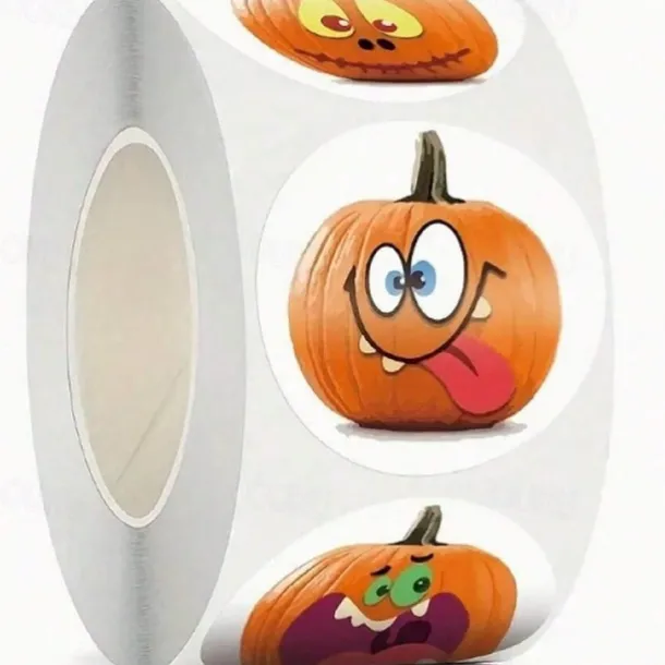 500pcs Assorted Halloween Stickers – Pumpkin, Ghost, Bat, and Spider Designs for Party Decorations, Gift Wrapping, Invitations, Cups, Notebooks, Cupcake Toppers