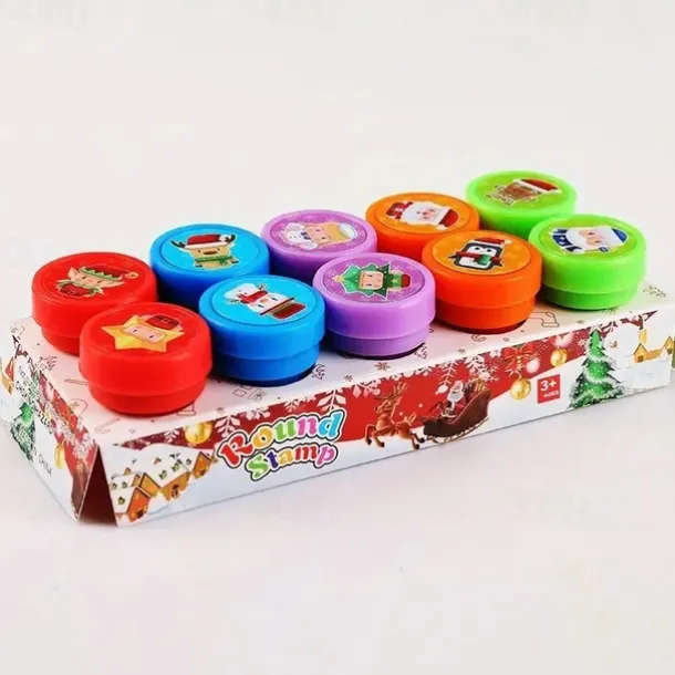 10Pcs Assorted Stamps For Kids Self-ink Stamps Children Toy Stamps Smiley Face Seal For Scrapbooking DIY Painting Photo Album Decor