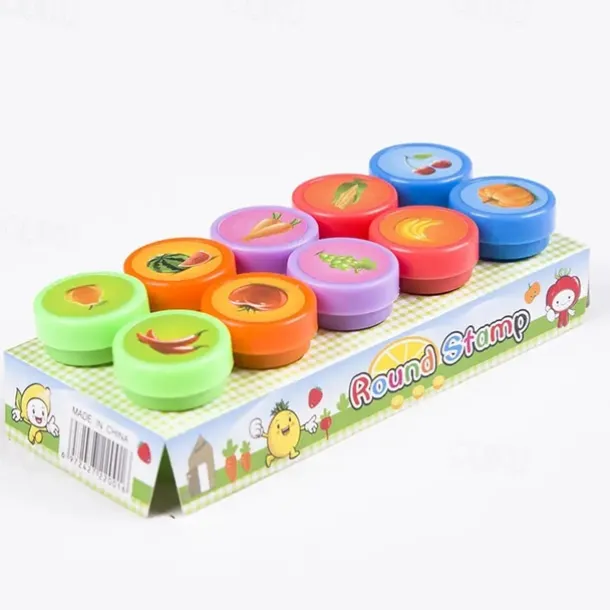 10Pcs Assorted Stamps For Kids Self-ink Stamps Children Toy Stamps Smiley Face Seal For Scrapbooking DIY Painting Photo Album Decor