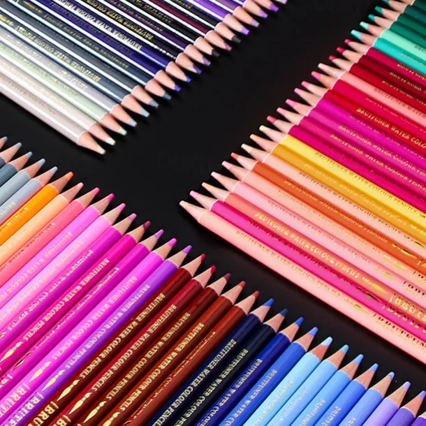 48/72/120/180pcs Brutfuner Oil Pencils Set - Vibrant Colors for Drawing and Coloring on Wood, Paper For Schools Teachers Students Children For Sketching Doodling Coloring Painting