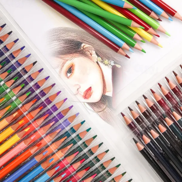 48/72/120/180pcs Brutfuner Oil Pencils Set - Vibrant Colors for Drawing and Coloring on Wood, Paper For Schools Teachers Students Children For Sketching Doodling Coloring Painting