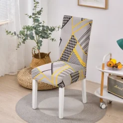 2PCS Chair Cover Super Fit Stretch Removable Washable High Back Dining Chair Cover Seat Slipcover for Hotel Dining Room Ceremony Banquet Wedding Party