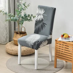 2PCS Chair Cover Super Fit Stretch Removable Washable High Back Dining Chair Cover Seat Slipcover for Hotel Dining Room Ceremony Banquet Wedding Party