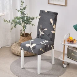 2PCS Chair Cover Super Fit Stretch Removable Washable High Back Dining Chair Cover Seat Slipcover for Hotel Dining Room Ceremony Banquet Wedding Party
