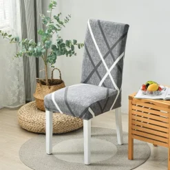 2PCS Chair Cover Super Fit Stretch Removable Washable High Back Dining Chair Cover Seat Slipcover for Hotel Dining Room Ceremony Banquet Wedding Party