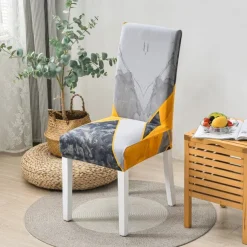 2PCS Chair Cover Super Fit Stretch Removable Washable High Back Dining Chair Cover Seat Slipcover for Hotel Dining Room Ceremony Banquet Wedding Party