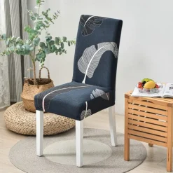 2PCS Chair Cover Super Fit Stretch Removable Washable High Back Dining Chair Cover Seat Slipcover for Hotel Dining Room Ceremony Banquet Wedding Party