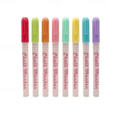 8pcs Chalk Pens For Blackboards 1/3/6/10mm Fine Bullet Or Chisel Tip, Blackboard Pens Contain 8 Neon Colors For Erasable Paint Markers Chalkboard Pens For Glass, Window And Non-Porous Blackboards