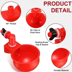 10pcs Chicken Drinking Cup Automatic Drinker Chicken Feeder Plastic Poultry Waterer Drinking Water Feeder for Chicks Duck Goose Quail