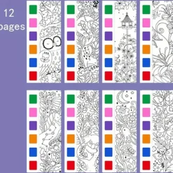 12pcs Children's Watercolor Coloring BookStudent Coloring And Drawing BookDrawing And Coloring Paper With Built-in Watercolor Paint PensImproving Children's Focus