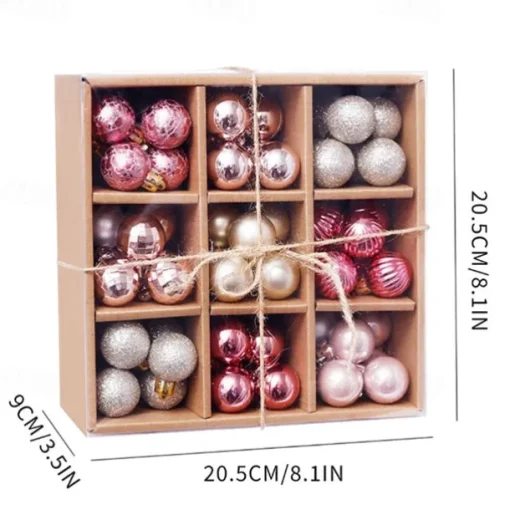 99pcs Christmas Baubles Ball Ornaments 3cm Xmas Decoration, Shatterproof Hanging Decorations for Christmas Tree, Holiday, Party and Gift