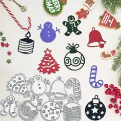 8pcs Christmas Frame Card Cutting Dies Stencils For DIY Scrapbooking Decorative Embossing Handcraft Die Cutting Template