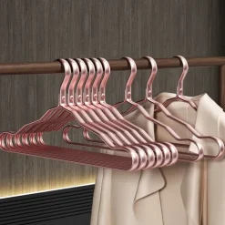 5pcs Clothes Hanger Aluminium Coat Hanger Anti-slip Drying Rack Wardrobe Space Saver Clothing Storage Rack Clothes Horse
