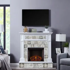 24pcs Creative Kitchen Bathroom Living Room Self-adhesive Wall Stickers Waterproof Gray Retro Tile Stickers