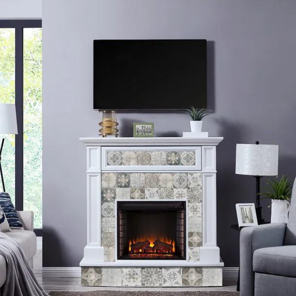 24pcs Creative Kitchen Bathroom Living Room Self-adhesive Wall Stickers Waterproof Gray Retro Tile Stickers