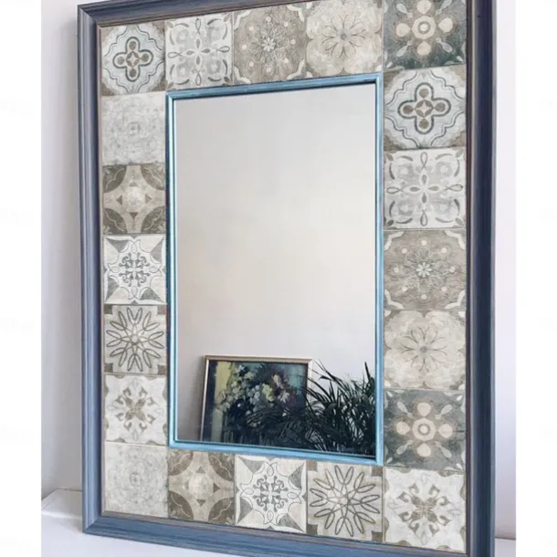 24pcs Creative Kitchen Bathroom Living Room Self-adhesive Wall Stickers Waterproof Gray Retro Tile Stickers