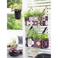 24pcs Creative Kitchen Bathroom Living Room Self-adhesive Wall Stickers Waterproof Mediterranean Fuchsia Tile Stickers