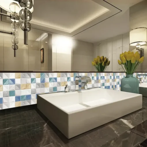 10pcs 3D Mosaic Crystal Tile Sticker Glass TileDIY Waterproof Self adhesive Wall Sticker