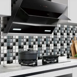 10pcs 3D Mosaic Crystal Tile Sticker Glass TileDIY Waterproof Self adhesive Wall Sticker