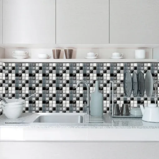 10pcs 3D Mosaic Crystal Tile Sticker Glass TileDIY Waterproof Self adhesive Wall Sticker