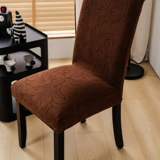 4/6Pcs Dining Chair Cover Slipcovers Plants Jacquard Slipcovers