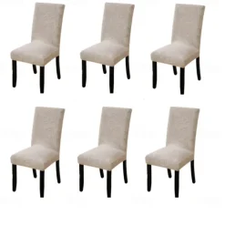 4/6Pcs Dining Chair Cover Slipcovers Plants Jacquard Slipcovers
