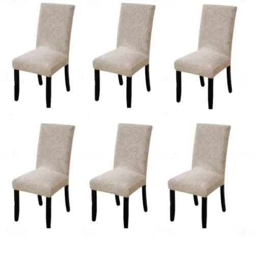 4/6Pcs Dining Chair Cover Slipcovers Plants Jacquard Slipcovers