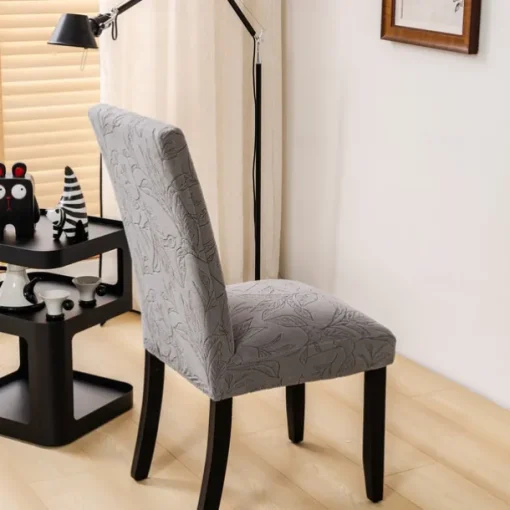 4/6Pcs Dining Chair Cover Slipcovers Plants Jacquard Slipcovers