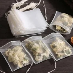 100pcs Disposable Tea Bags Non-Woven, Transparent, And Perfect For Spices! for Hotels,Restaurant, Bulk Kitchenware&Tableware