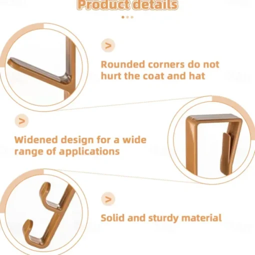 1/3pcs Door Hanger Clothes Rack - Hanging Door Organizer with Hooks for Caps, Purses, Bags, Hats - Home Storage for Bedroom, Cabinets