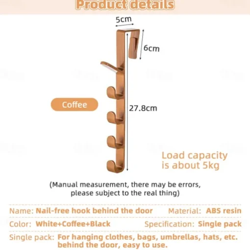 1/3pcs Door Hanger Clothes Rack - Hanging Door Organizer with Hooks for Caps, Purses, Bags, Hats - Home Storage for Bedroom, Cabinets