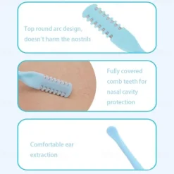 3Pcs Double Sided Nose Hair Knife Manual Nostril Cleaning Nose Hair Trimmer 360 Degree Rotate Nostril Cleaning Scissors